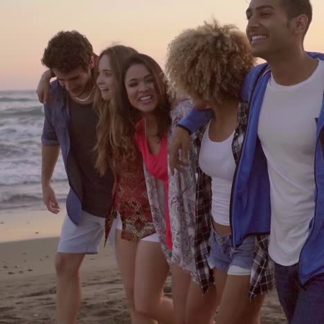 young people on the beach