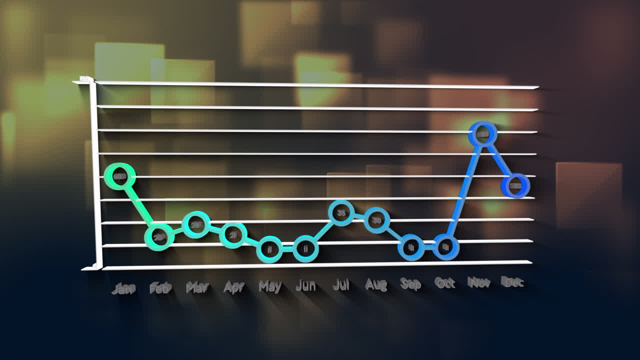 animación del gráfico sobre fondo amarillo con cuadrados