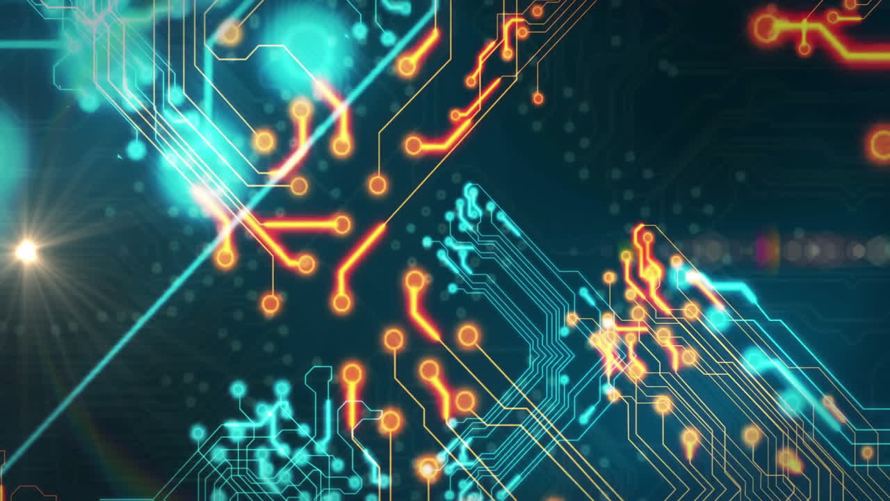 검은 바탕 위의 연결 네트워크의 애니메이션