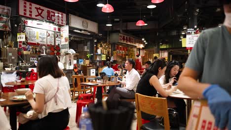 diners enjoy vibrant street food restaurant atmosphere