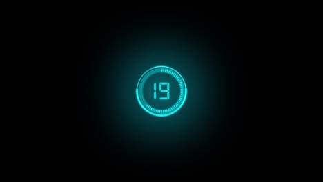 glowing blue digital countdown displayed on futuristic hud interface for scifi projects esports
