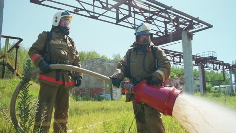 firefighters in training