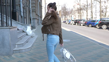 woman walking down the street