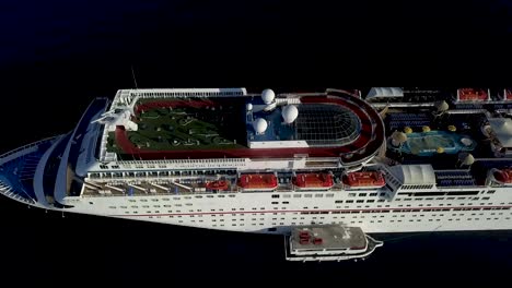 cruise ship aerial at sea