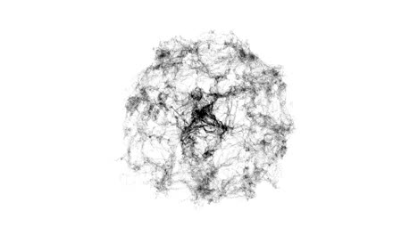 esfera fractal de puntos en animación de bucle de imágenes de video 4k en negro.