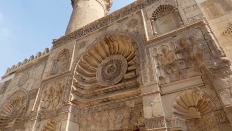 masjid al-aqmar, aqmar mosque in cairo, egypt. beautiful details of the exterior.