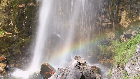 shot of a waterfall in theti national park in albania