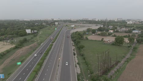 Drone-shot-of-indian-highway