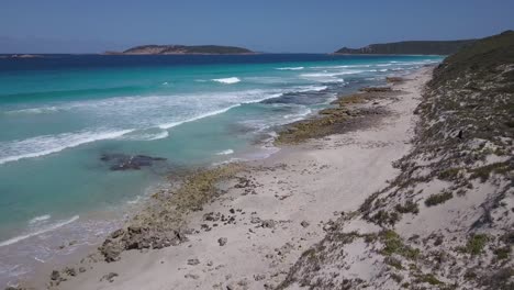 Waves-rhythmically-moving-on-quiet-Australian-coastline