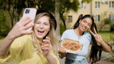 young girl friends having a good time together