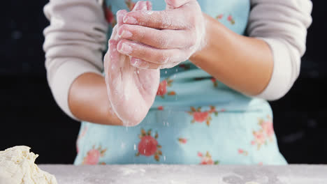 woman preparing a dough ball 4k