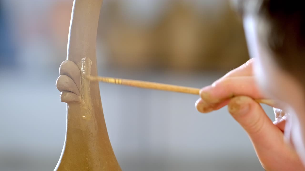 Pottery Workshop: Detail of Decorative Clay Vase