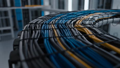organized electrical and network cables in a data center