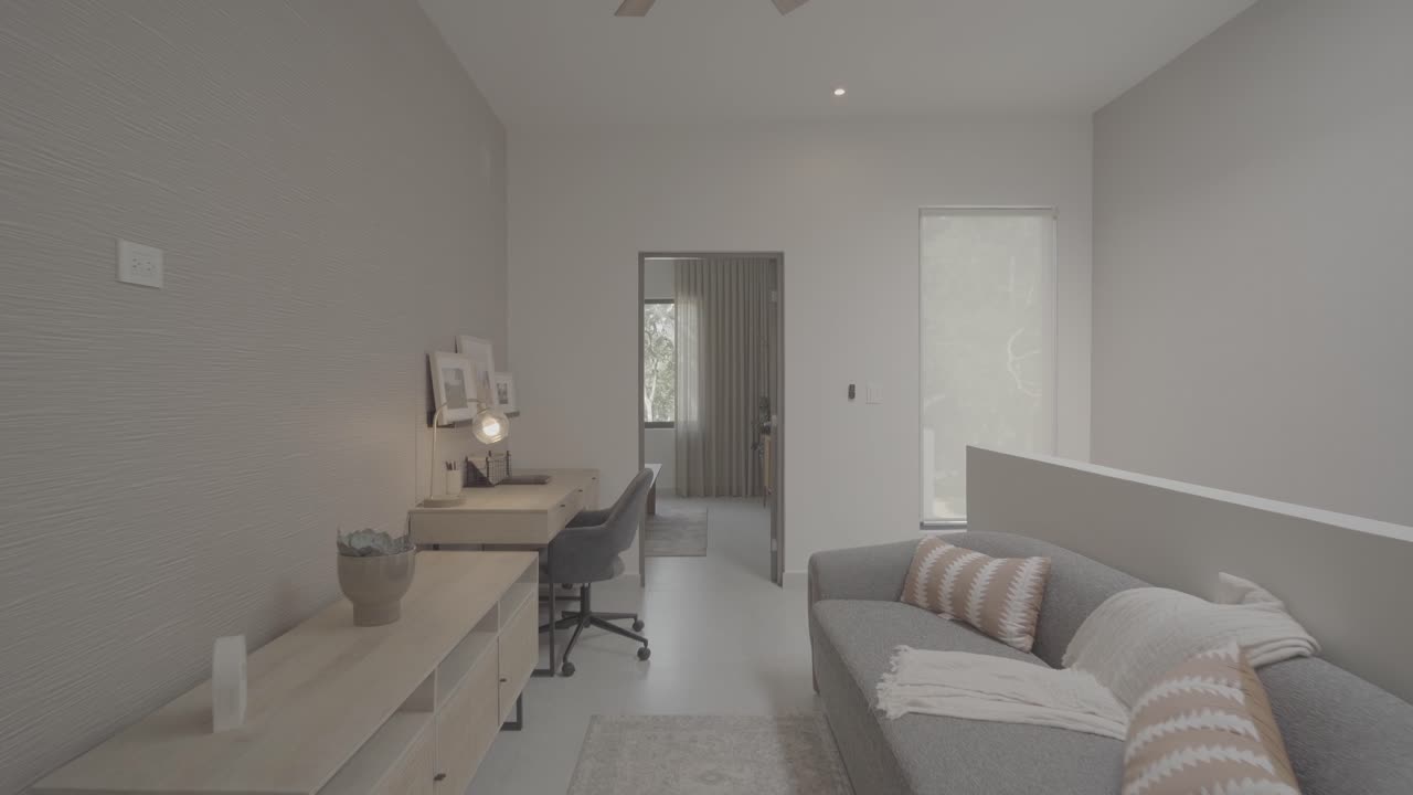 Modern Minimalist Bedroom and Home Office Design