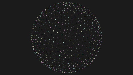 la gran esfera de neón consta de pequeños puntos en el espacio oscuro
