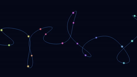 patrón de ondas de conexión y elegancia con destellos de neón en degradado negro