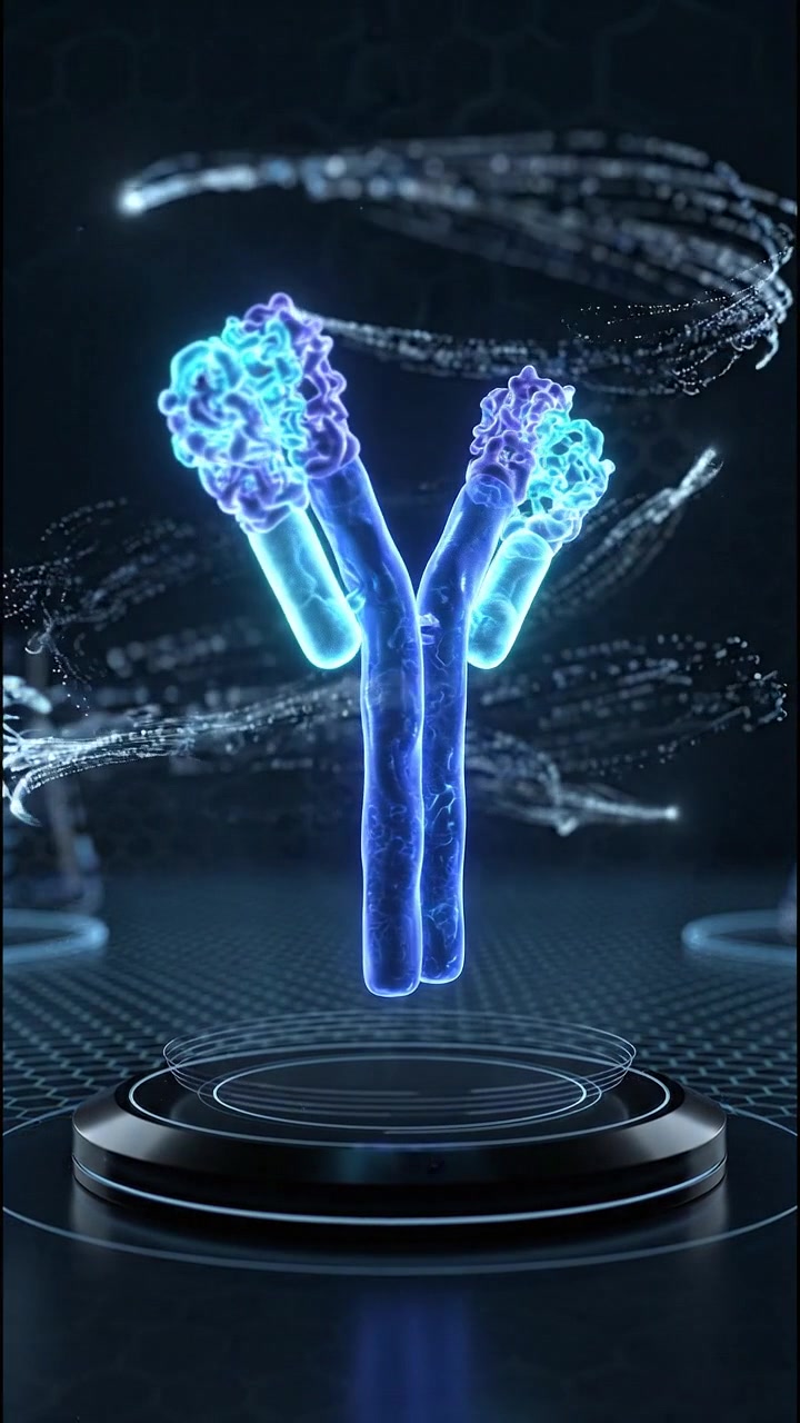 Y-shaped antibody protein molecule immune system hologram