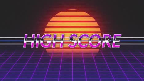 Animations-Vintage-Videospielbildschirm-Mit-Wörtern-„Highscore“-Geschrieben