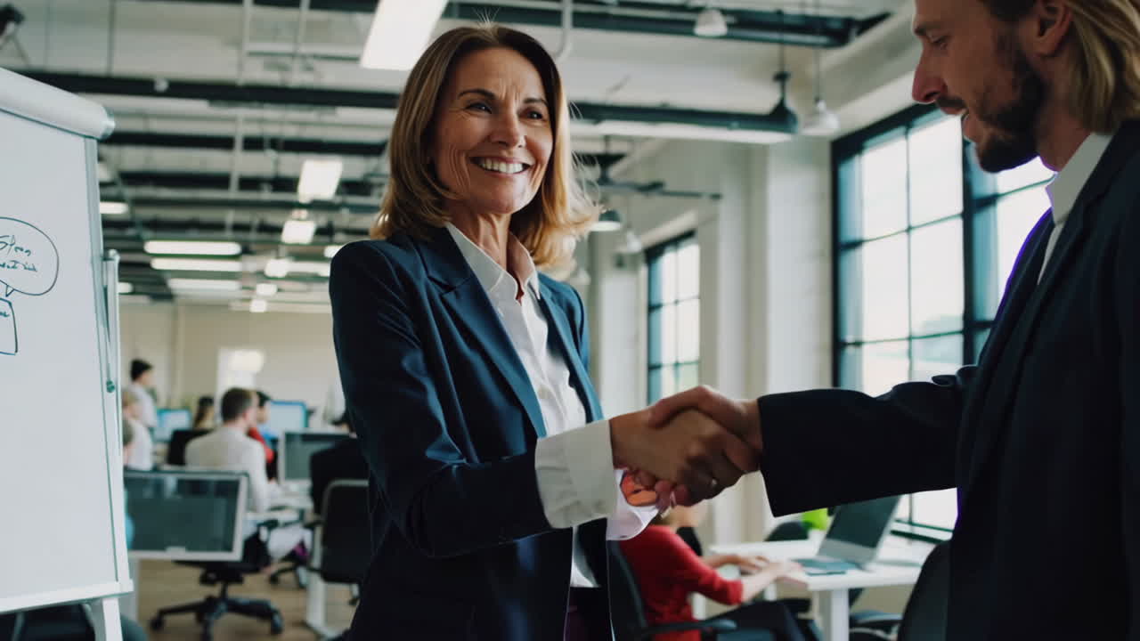 Business Meeting and Collaboration in an Office