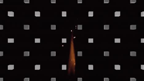 animation of cubes over flame on black background
