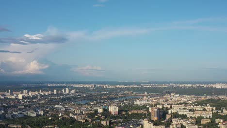 aerial view of skyline of kyiv, ukraine