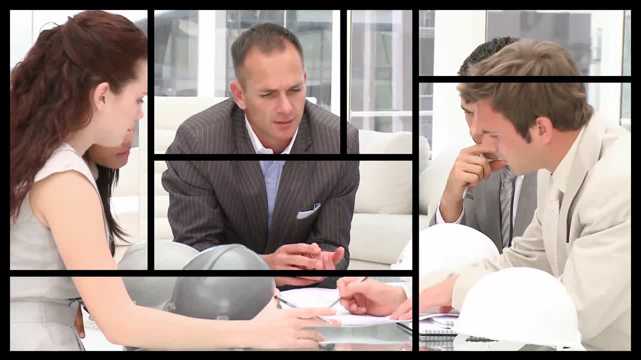 사무실 에서 사업가 들 을 소개 하는 스 ⁇  애니메이션