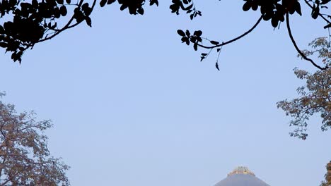 sabz burj de la vista exterior de la tumba de humayun en la mañana brumosa desde una perspectiva única