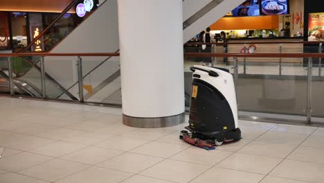 autonomous floor cleaning robot in a shopping mall