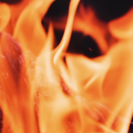 fire burns in the fireplace. evening mood. holiday concept. slow motion