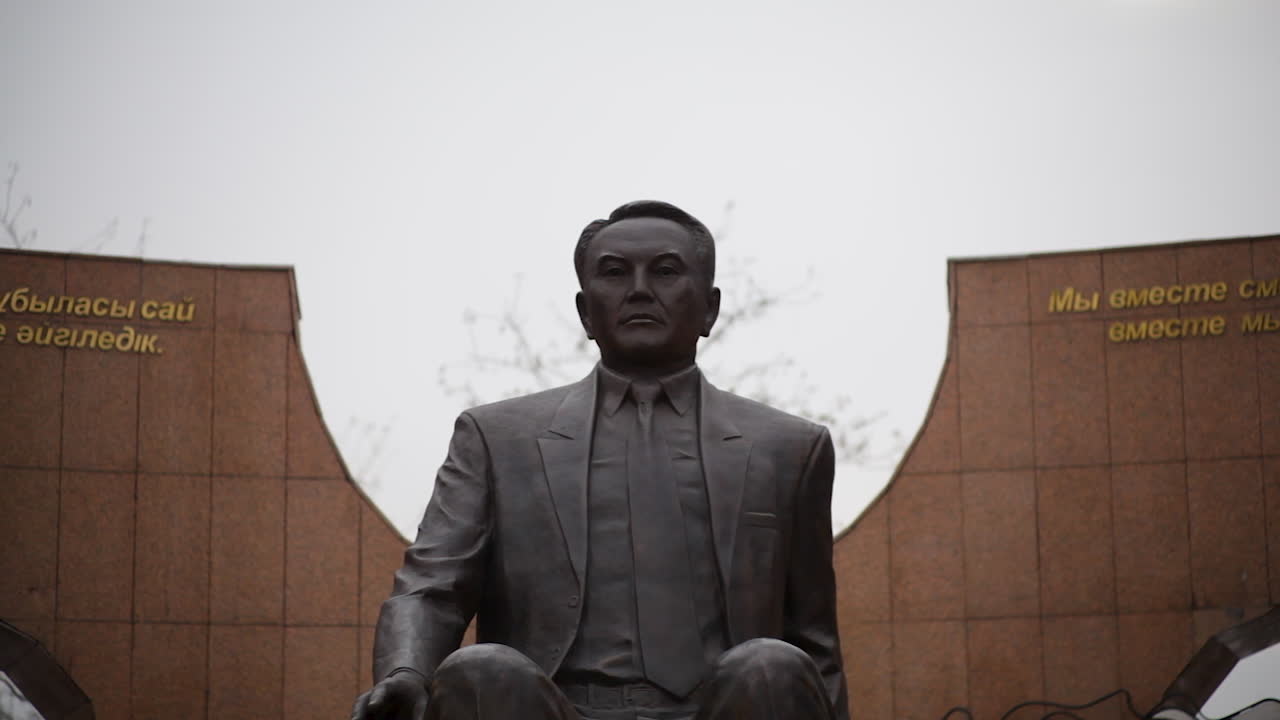 Statue of Former President Nazarbayev in Almaty, Kazakhstan