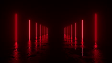 túnel de luz roja de neón