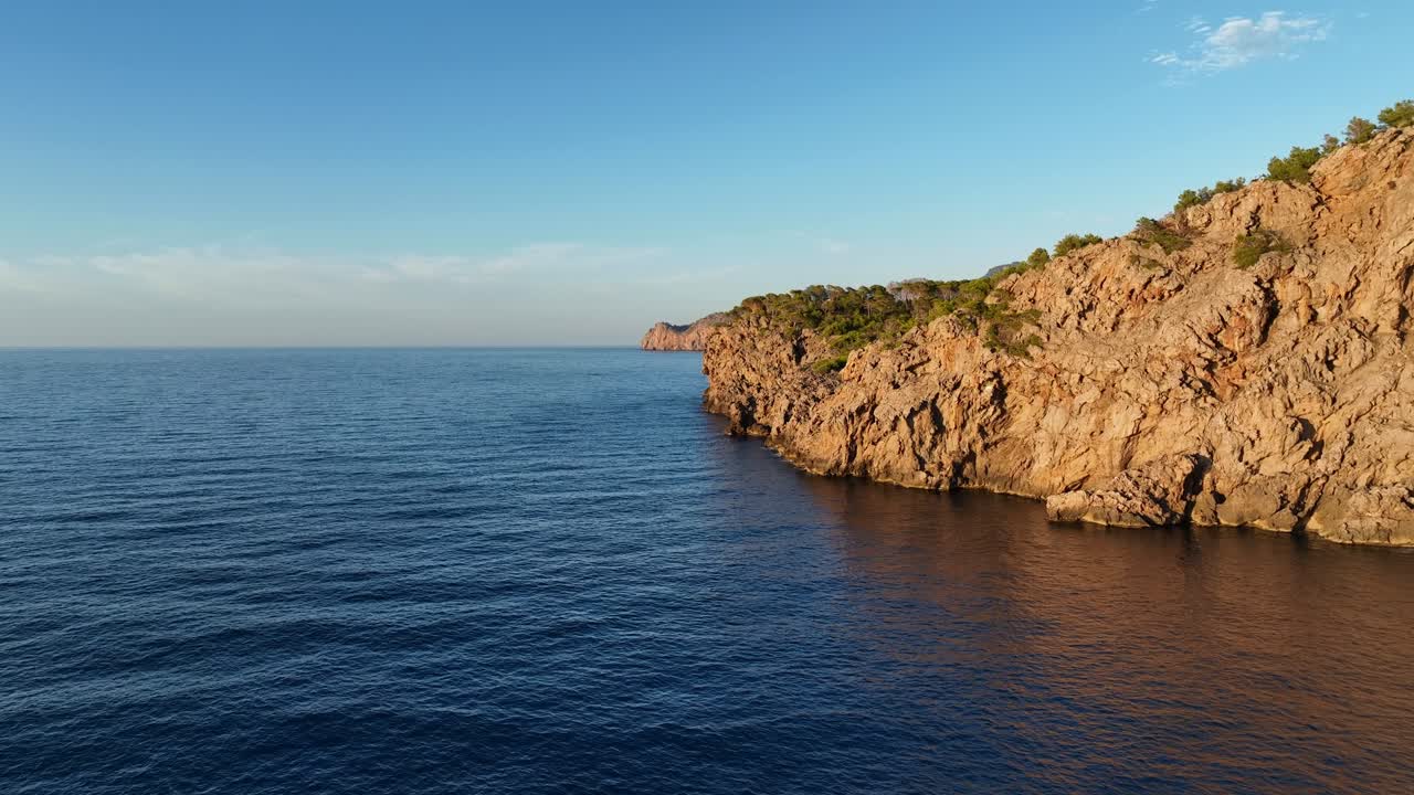 Stunning Aerial View of a Rocky Coastline and the Mediterranean Sea