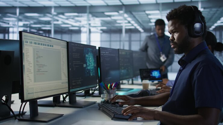 Data Center Team Working on a Project