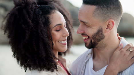 happy couple on the beach