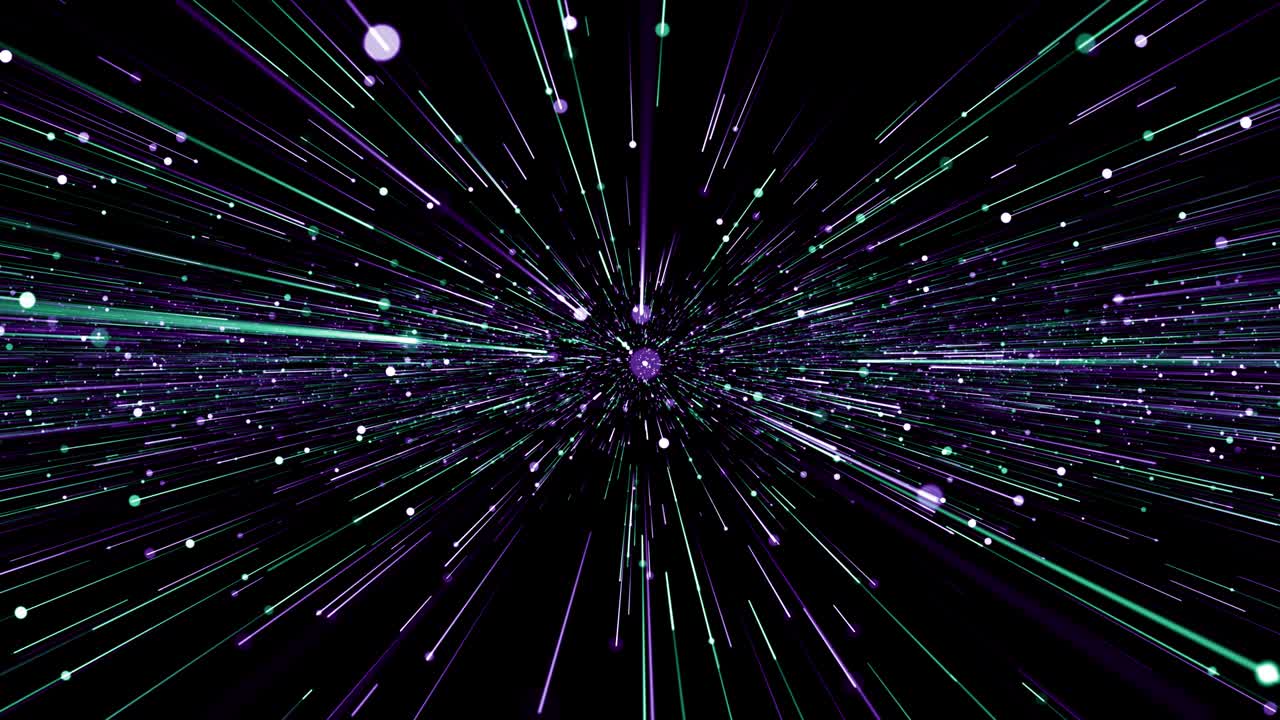 partículas verde violeta evento juego tráiler títulos escenario de concierto cinematográfico bucle de fondo