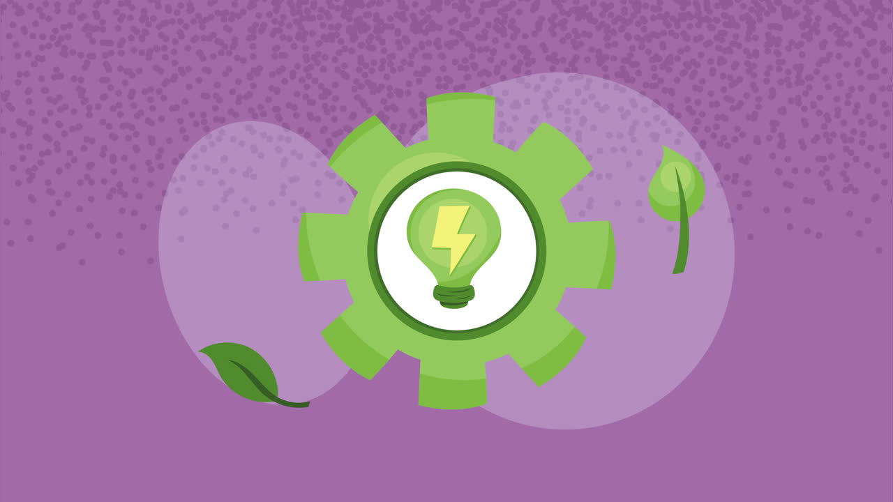 animación verde de bombillas ecológicas