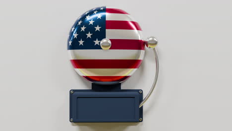 back to school united states flag ringing bell