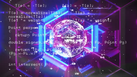 animación del globo y procesamiento de datos en la interfaz