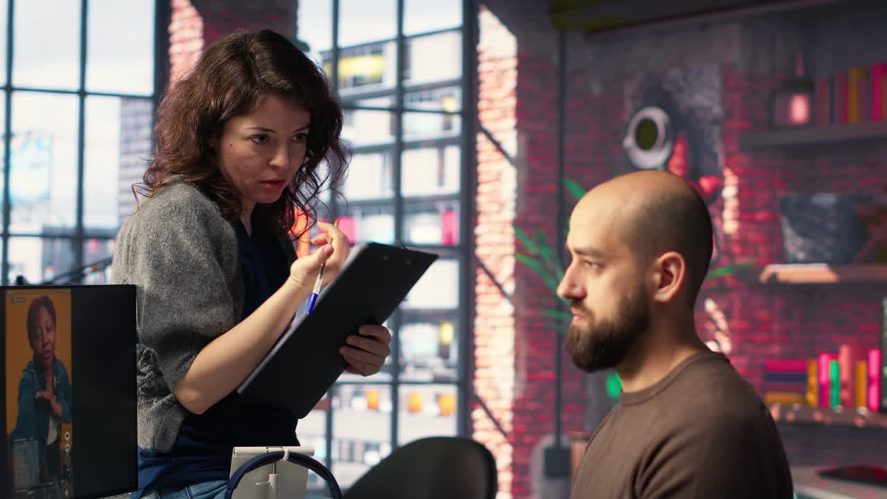 Post production team of experts use software and AI to create content