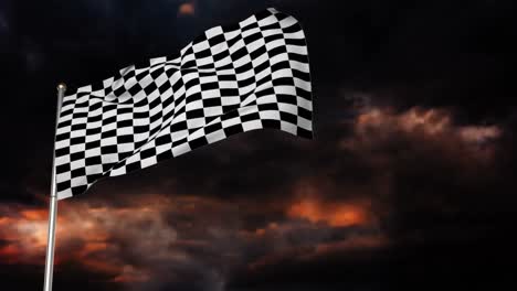 racing flag with fireworks