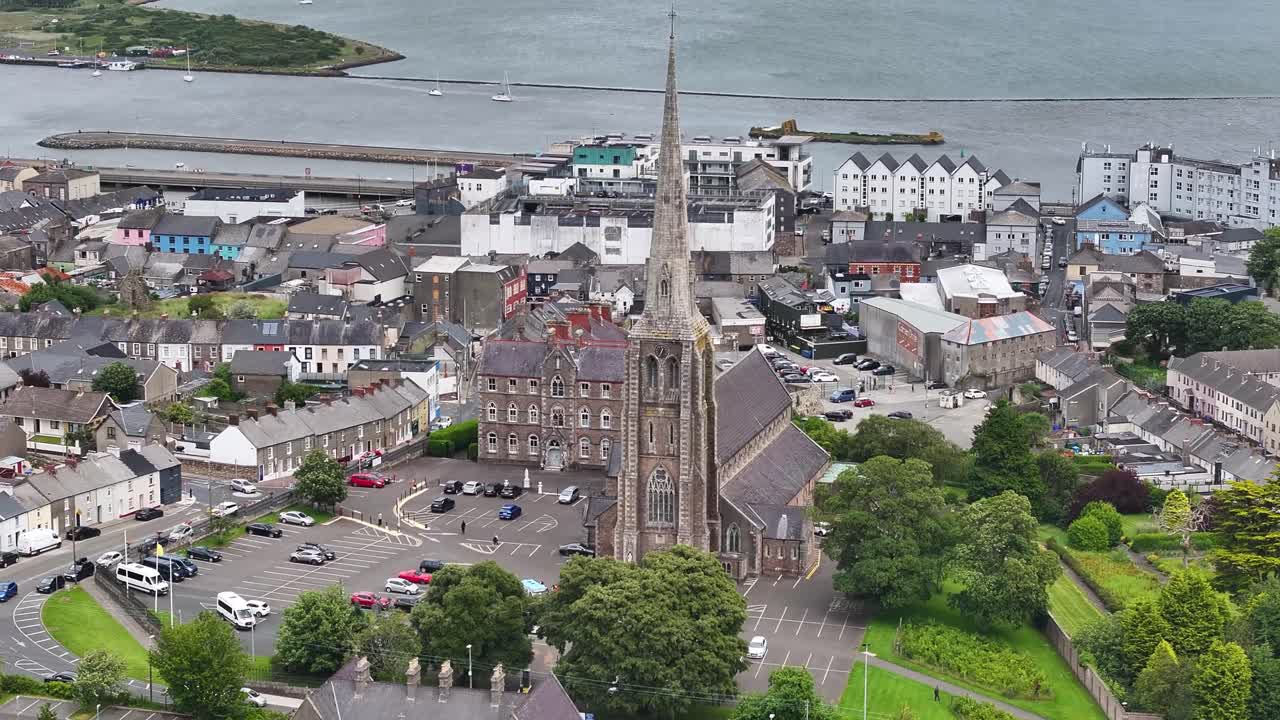 Aerial view of Church of the Assumption in Wexford, Ireland, tranquil scene