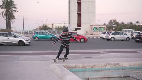 skateboarding in the city