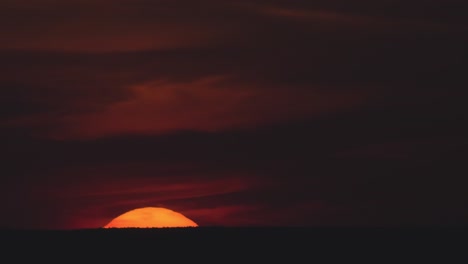 the bright sunrise on the night cloud background. time lapse