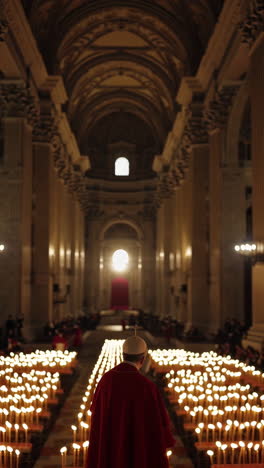 pope's ceremony in a cathedral