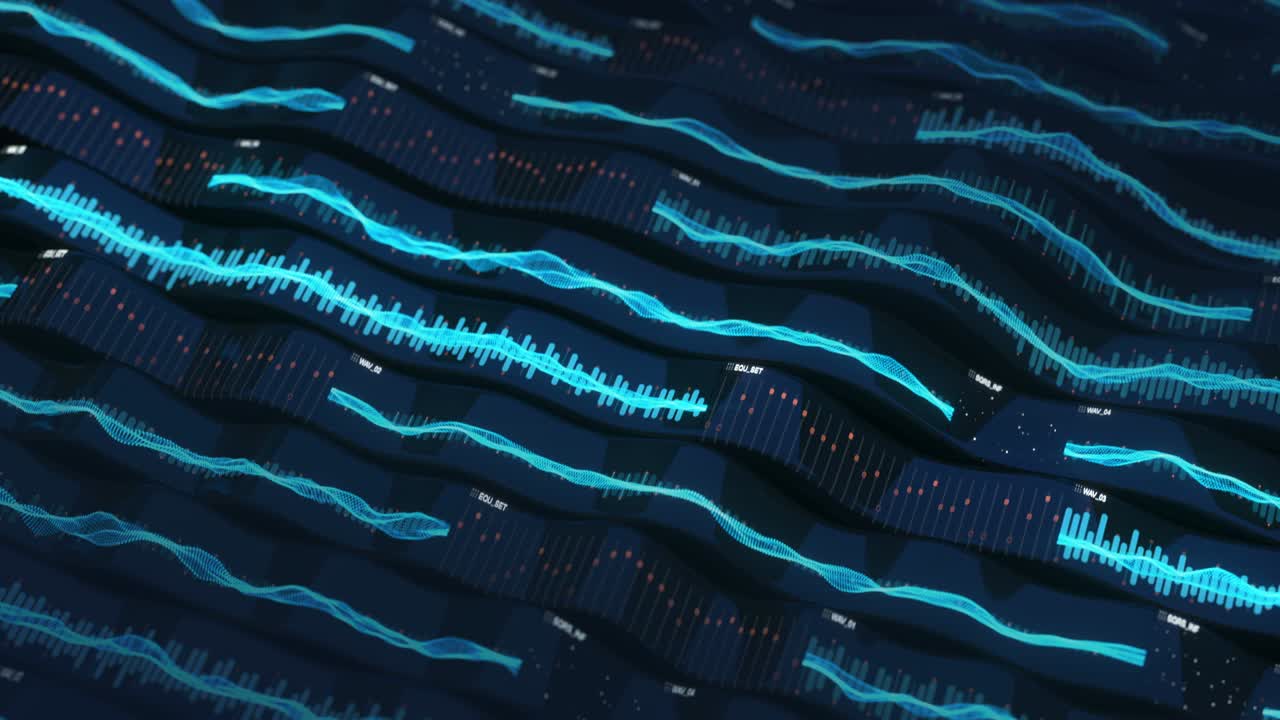 las ondas sonoras de la música 3d reproducción de la animación de bucle vj