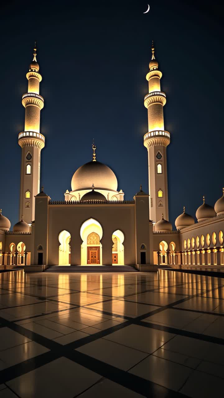 освещенная мечеть ночью