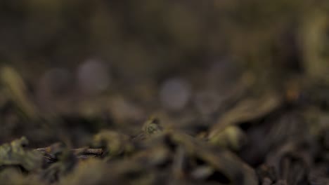 primer plano de hojas de té secas