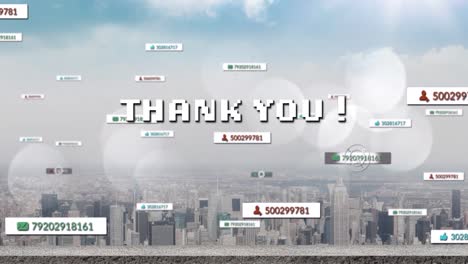 Animation-of-thank-you-text-and-numbers-growing-over-cityscape