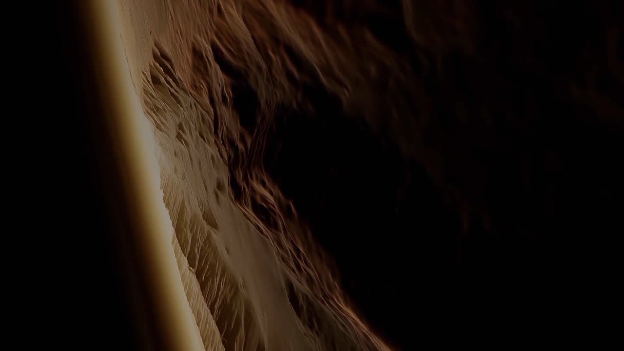 외계에서 화성 발레스 마리리스 위로 이동