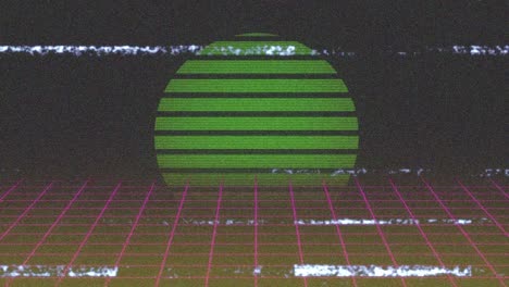 animación de interferencia de fallo sobre líneas de neón sobre fondo negro